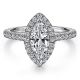 Gabriel 14 Karat White Gold Marquise Diamond Engagement Ring ER7259M4W44JJ