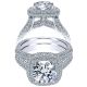 Taryn 18K White Gold Round Double Halo Engagement Ring TE8305W83JJ 