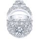 Taryn 18K White Gold Round Double Halo Engagement Ring TE8456W83JJ 