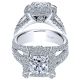 Taryn 18k White Gold Cushion Cut Double Halo Engagement Ring TE8764W83JJ