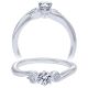 Taryn 14k White Gold Round 3 Stone Engagement Ring TE910071W44JJ