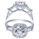 Taryn 14k White Gold Cushion Cut Halo Engagement Ring TE9193W44JJ 