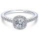 Gabriel 14 Karat Round Halo Engagement Ring ER9498W44JJ