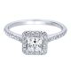Gabriel - Patience 14 Karat Princess Cut Halo Engagement Ring ER9516W44JJ