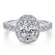Gabriel Platinum Oval Halo Engagement Ring ER12647O4PT4JJ