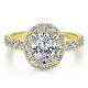 Gabriel 14 Karat Oval Halo Engagement Ring ER12647O4Y44JJ