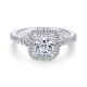 Gabriel 14 Karat Princess Cut Halo Engagement Ring ER12836S4W44JJ
