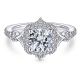 Gabriel 14 Karat Round Halo Engagement Ring ER14411R4W44JJ