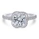 Gabriel 14 Karat Round Halo Engagement Ring ER14412R4W44JJ