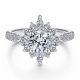 Gabriel 14 Karat Round Halo Engagement Ring ER14450R4W44JJ