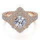 Gabriel 14 Karat Round Halo Engagement Ring ER14490R4K44JJ