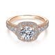 Gabriel 14 Karat Round Halo Engagement Ring ER7293K44JJ