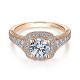 Gabriel 14 Karat Round Halo Engagement Ring ER7293K44JJ