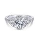Gabriel 18 Karat Round Halo Engagement Ring ER12579R4W84JJ