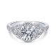 Gabriel Platinum Round Halo Engagement Ring ER12579R4PT4JJ