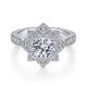 Gabriel 14 Karat Round Halo Engagement Ring ER14451R4W44JJ