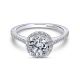 Gabriel Platinum Round Halo Engagement Ring ER6419PT4JJ