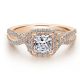 Gabriel 14 Karat Princess Cut Halo Engagement Ring ER12600S3K44JJ