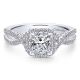 Gabriel 14 Karat Princess Cut Halo Engagement Ring ER12600S3W44JJ