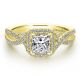 Gabriel 14 Karat Princess Cut Halo Engagement Ring ER12600S3Y44JJ