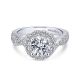 Gabriel Platinum Round Halo Engagement Ring ER12822R4PT4JJ