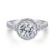 Gabriel Platinum Round Halo Engagement Ring ER12825R4PT4JJ
