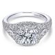 Gabriel Platinum Round Halo Engagement Ring ER13870R4PT4JJ