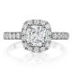 Henri Daussi AL Cushion Halo Diamond Engagement Ring