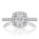 Henri Daussi ALG Cushion Halo Diamond Engagement Ring