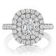 Henri Daussi AQ Cushion Double Halo Diamond Engagement Ring