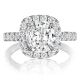 Henri Daussi AWSB Cushion Halo Diamond Engagement Ring