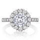 Henri Daussi BJK Unique V-Prong Halo Diamond Engagement Ring