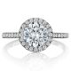 Henri Daussi BLG Round Halo Diamond Engagement Ring