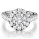 Henri Daussi BWSB Round Halo Diamond Engagement Ring