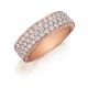 Henri Daussi R19-7 Rose Gold Triple Row Pave Set Diamond Band