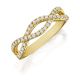 Henri Daussi R23-8 Yellow Gold Twisted Band with Pave Set Diamonds