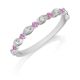 Henri Daussi R26-12 Bead Set Milgrain Diamond and Pink Sapphire Band