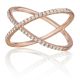 Henri Daussi R38-2 Rose Gold Criss-Cross Pave Set Diamond Band