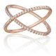 Henri Daussi R38-2 Rose Gold Criss-Cross Pave Set Diamond Band