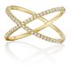 Henri Daussi R38-3 Yellow Gold Criss-Cross Pave Set Diamond Band