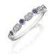 Henri Daussi R43-6 Bead and Bezel Set Diamond and Sapphire Band with Miligrain Detail