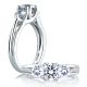 A Jaffe Platinum Three-Stone Engagement Ring ME1279 