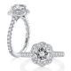 A.JAFFE Platinum Round Diamond Halo Engagement Ring MECRD2435Q