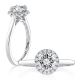 A.JAFFE Platinum Round Diamond Halo Engagement Ring MECRD2466Q