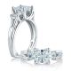 A Jaffe Platinum Three-Stone Engagement Ring MES104