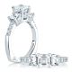 A Jaffe Platinum Three-Stone Engagement Ring MES126
