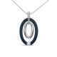 Steven Kretchmer - Double Oval with Midnight Blue Tension Set Pendant in Platinum