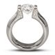 Kretchmer Platinum Omega Flat with Diamond Pave on Side Tension Set Ring