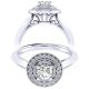 Taryn 14k White Gold Round Perfect Match Engagement Ring TE001A2AHW44JJ
