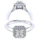 Taryn 14k White Gold Princess Cut Perfect Match Engagement Ring TE001A2ALW44JJ